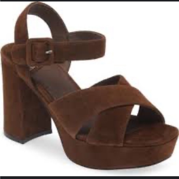 Jeffrey Campbell Shoes - New Jeffery Campbell Amma Platform Slingback Sandal Suede Chocolate Brown
